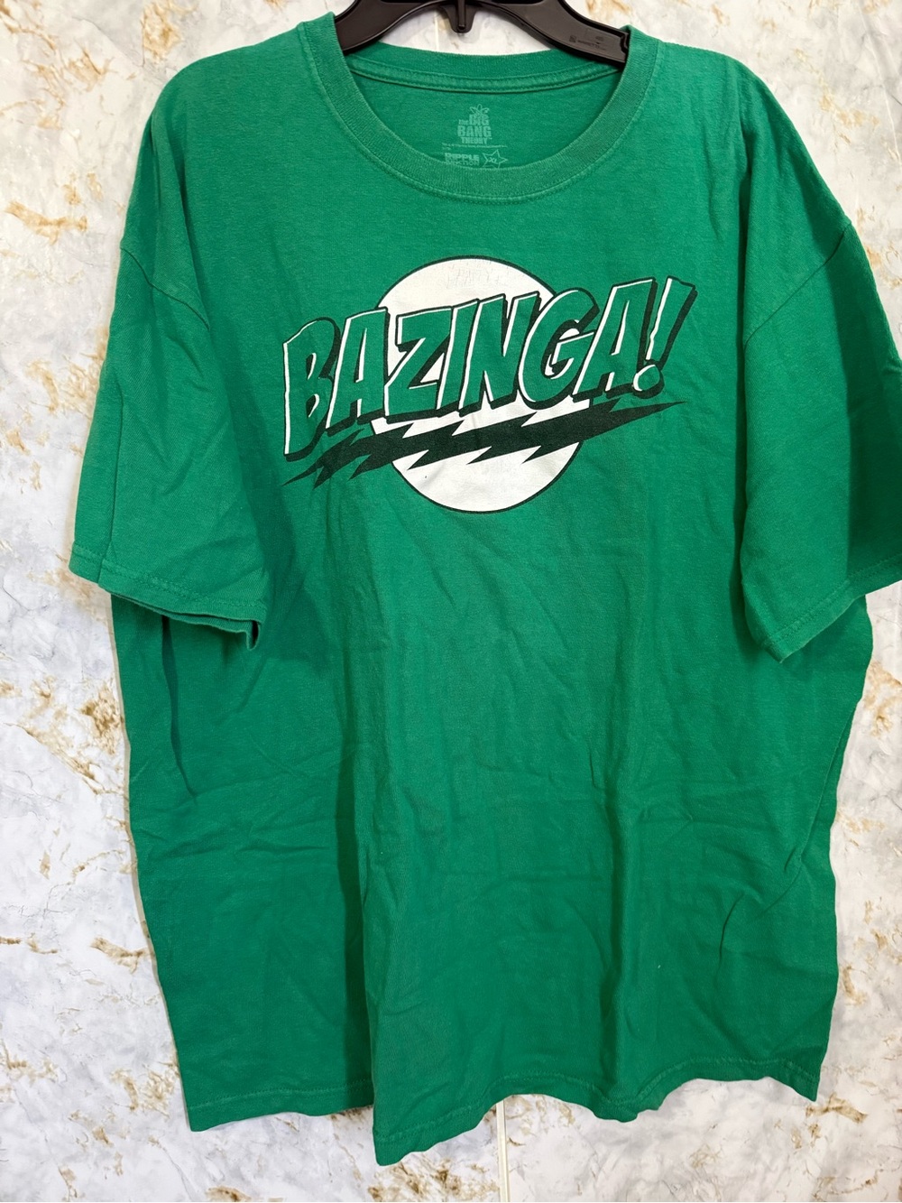 Men's Green 'BAZINGA!' Graphic Short-Sleeve Tee